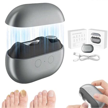 Elektrisk negleklipper til seniorer med LED-lys, genopladelig tåneglklipper til tykke negle grå