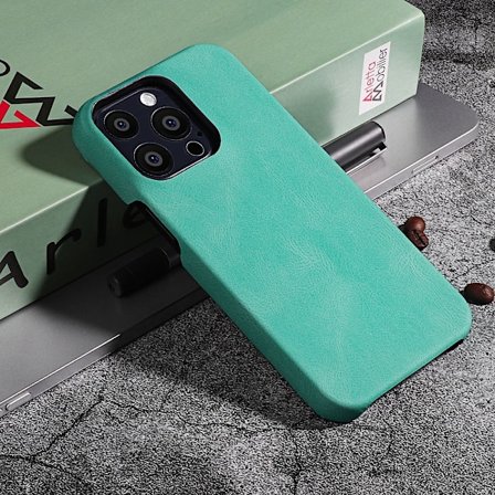 Etui til iPhone 13 Pro Max grønn personlig trendy lær