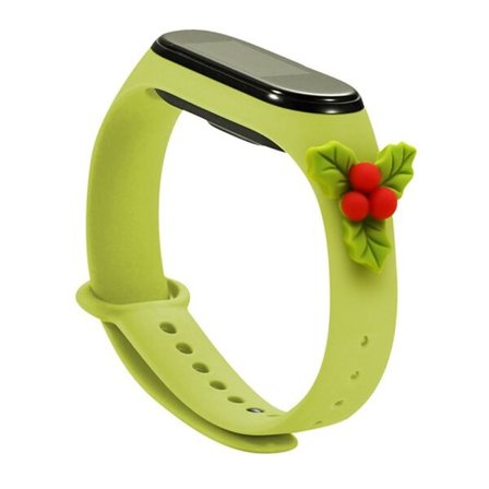 Hihna Xmas varten Xiaomi Mi Band 3 / 4 Joulu Silikoni hihna rannekoru Holly - vihreä