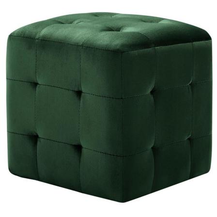 Vidaxl Sängbord 2 St Grön 30x30x30 Cm Sammetstyg Grön