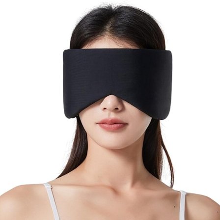 ING dobbeltsidet øjenmaske - rejse sove øjenmaske - 66x12 cm (sort)