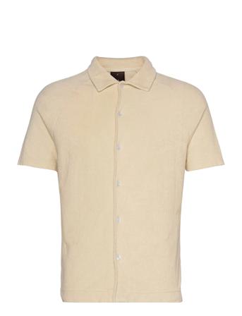 Albin Reg Shirt S-S Lyhythihainen Paita Beige Oscar Jacobson