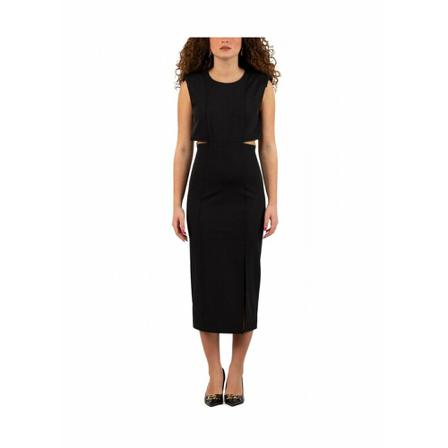 Patrizia Pepe Midi Kjole Sort, Dame