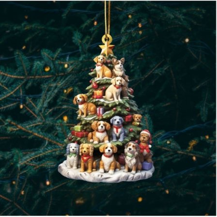 Juleophæng Træformet Bogreol Bogelsker Vedhæng 2D Akryl Ornament