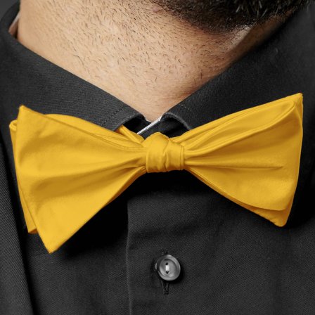 Canary Yellow Basic Self-Tie Bow Tie for Men - Self-tie bow ties
