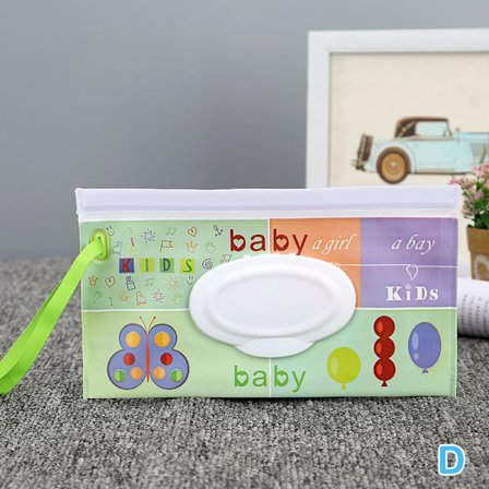 Bærbar baby våtservietter Bag Tissue Box Container Miljøvennlig R