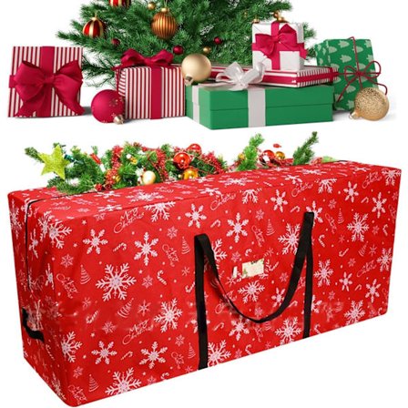 Opbevaringstaske til juletræ, stor Oxford-ottomanopbevaring, håndtag, slidstærkt juletræ