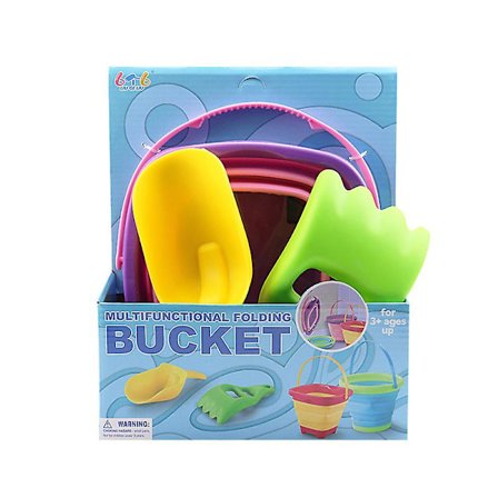 Bærbart strandsæt med spand og skovl til småbørn (lyserød lilla)