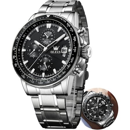 Herreur, moderigtige herreure, vandtæt analogt kvartsur i rustfrit stål, elegante gaver til ham - far og kæreste