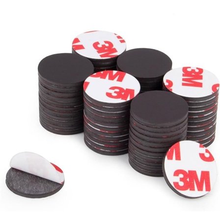 Selvklebende magnetisk plate Ø20mm 50-pk