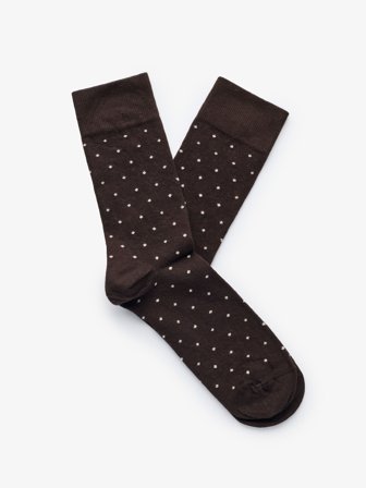 John Henric Men's Braune & Beige Gepunktete Socken Size Onesize