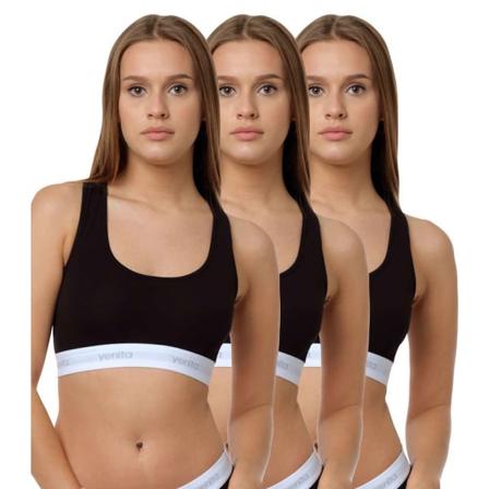 Sport BH 3-Pack Svart/Vit S