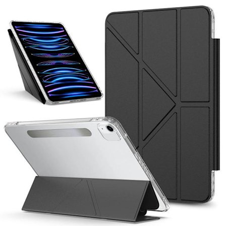 iPad Air 11 2025 / 2024 / Air 5 / Air 4 Skal med Avtagbar Baksida och Fällbar Hållare - Smart Läderfodral