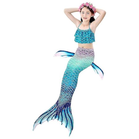 Kids Girls Mermaid Tail Bikini Set Swimwear Swimsuit Swimming Costum