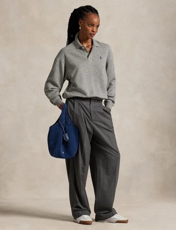 Polo Ralph Lauren Polo-Collar Fleece Pullover - Grey - S