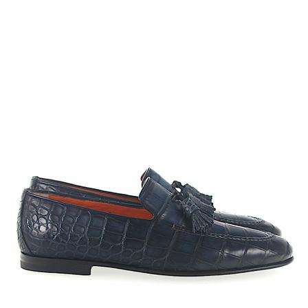 Santoni, Loafers Niebieski, Mężczyzna, Rozmiar: 42 EU