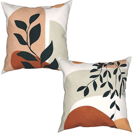 2 Dobbeltsidige Putesett, Myk Formet Abstrakt Bladdekorasjon