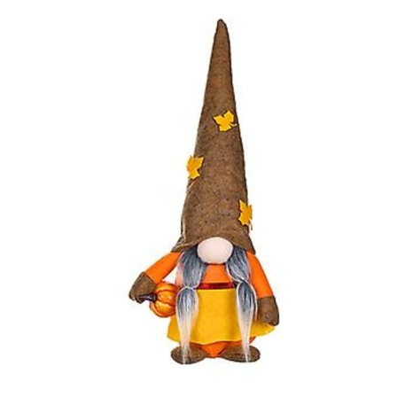 Skördefest-Tomte Dekoration Ornament, Mjuk och Verklighetstrogen Dvärgdocka med Pumpor, Festtillbehör ( )