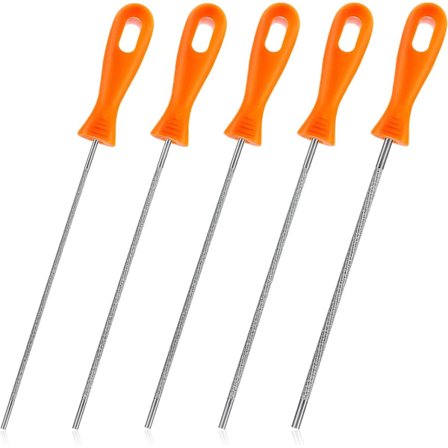 Pyöreä teroitusviila teräsketjusahavi muovisella kahvalla moottorisahoille (5,5/32, 11/64, 3/16, 1/5 ja 7/32 tuumaa)