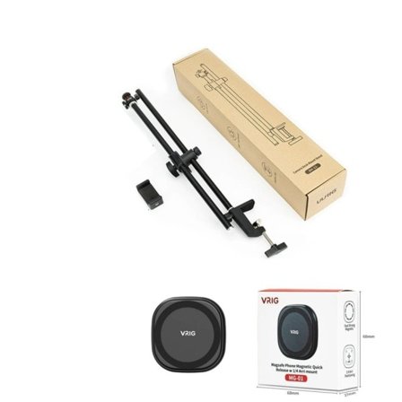 Overhead skrivebord feste med magnetisk telefon holder ballhead klemme feste for webkamera holder arm