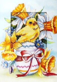 Broderipakke Kort Egg med sløyfe - Orchidea