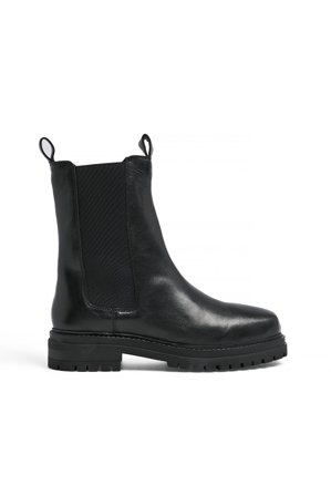 NA-KD Bottes en cuir à semelle plate et épaisse - Chaussures en cuir - Noir - EU 36