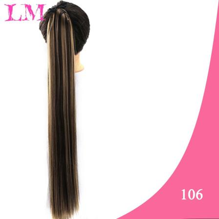 Syntetiska Falska Hårstycken Afro Long Rak Drawstring Ponytai