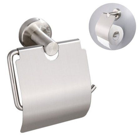 Ruostumattomasta teräksestä valmistettu WC-paperiteline, seinään asennettava WC-paperirulla