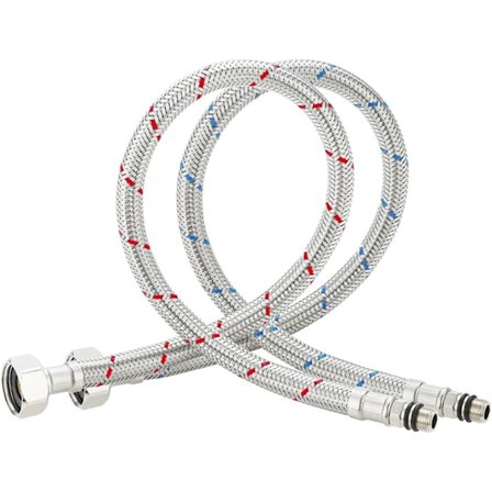 2 stk (1/2 60 cm) Erstatningslange for sanitær fleksibel kjøkkenkran