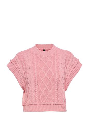 Yasfreya Cropped Knit Gilet - Ca Pink YAS