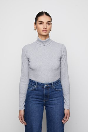 CAMILLA PIHL - Petra Rib Turtleneck - Light Grey Melange SizeXL