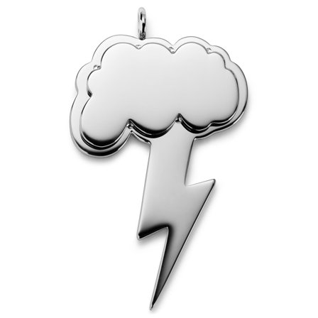Jaygee | Silver-tone Stainless Steel Lightning Pendant for Men - Necklace pendants