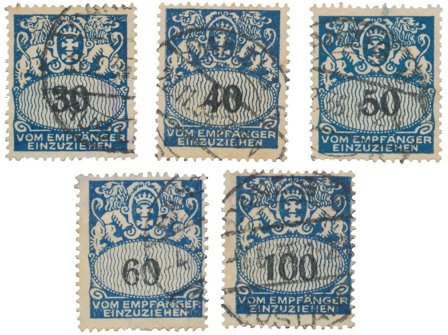 Tyskland/Danzig 1923 - MICHEL 33/37 - Stemplet