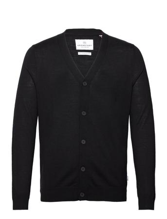 Johannes Merino Cardigan Strikkegenser Cardigan Svart Kronstadt*Betinget Tilbud
