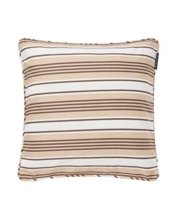 Lexington Striped organic cotton twill pillow cover, beige