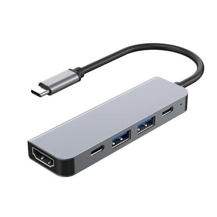 USB-C Hub, USB Docking Station, USB-C Adapter, 5 i 1 til MacBook Pro Air M1/M2, 4K HDMI, USB 3.0, USB-C, 100W PD, til Apple iPad Dell Samsung Swi