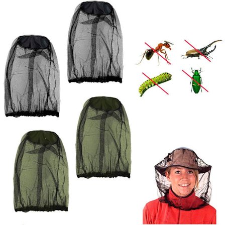 Neliosainen hyttysverkko, hienosilmäinen, irrotettava hyönteisverkko, sopii matkustamiseen, 44 x 13 cm (musta ja vihreä).