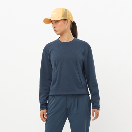 Salomon - Mellanlager Kläder Motomesh Crewneck W - Blue Nights