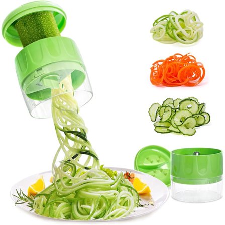 3-in-1 vihanneskierreslice, säädettävä mandoliinikierreslice, sopii kesäkurpitsanuudeleille ja porkkanoille.