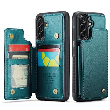 (Til Samsung Galaxy S25) PU-læder pung etui med RFID-beskyttelse og stativfunktion, 5 kortlommer, dobbelt magnetisk lukning