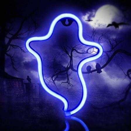 Halloween Neon-kyltti Halloween-koriste Neonvalo LED-kyltti seinäkoristeeksi Halloween-juhliin Lasten lahja Olohuone Makuuhuone Syntymäpäiväbaari 