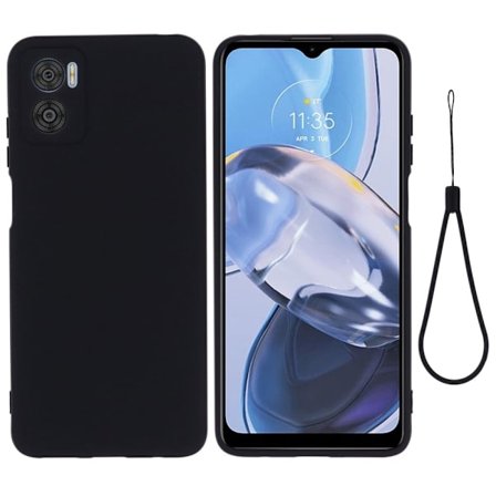 Matt Motorola Moto E22i / Motorola Moto E22 skal av flytande silikon - Svart