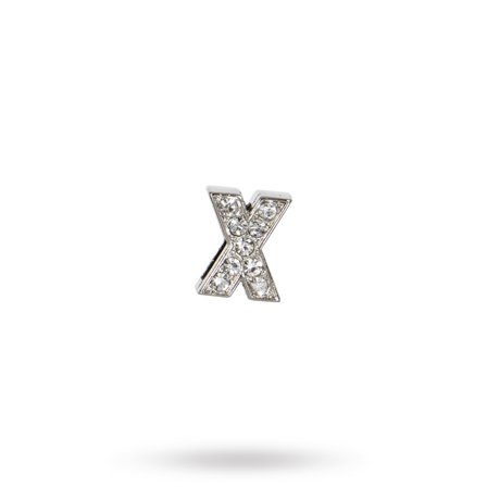 Rhinestone Crystal Letters X - Tekstilhalsbånd, Lærhalsbånd, personlige, scarfs & bandanas, Charms & Halsbåndsmykker på Doggie.no