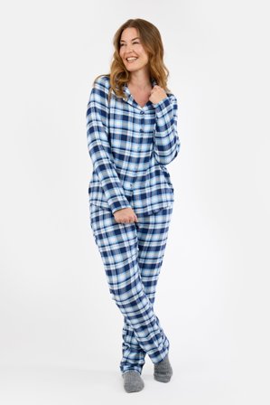 BRANDTEX - Pyjamas - Blå - Ternet