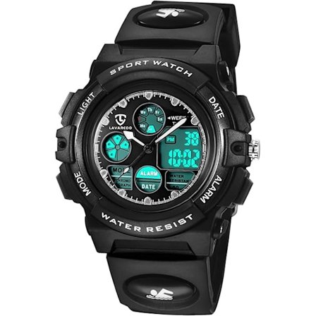 Klocka Barn Digital-Analog, Vattentät Utomhussport, Svart‘-PO-