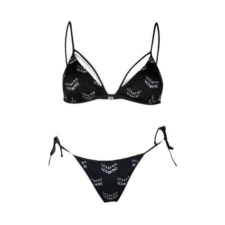 Iceberg, Bikini composed of padded triangle, logo and briefs coordinated to Zwart, Dames, Maat:M