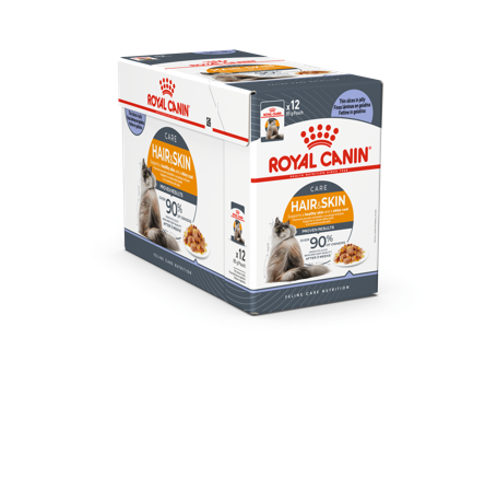 Royal Canin - Feline Wet Hair & Skin Care Jelly 85 g x 12 stk - porsjonsposer - Katt - Kattefôr & kattemat - Våtfôr og våtmat - ZOO.no