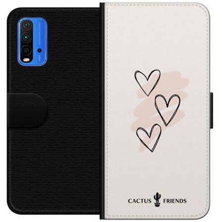 Yhteensopiva Lompakkokotelo Xiaomi Xiaomi Redmi Note 9 4G Cactus and Friends - Soft Romance Sketch