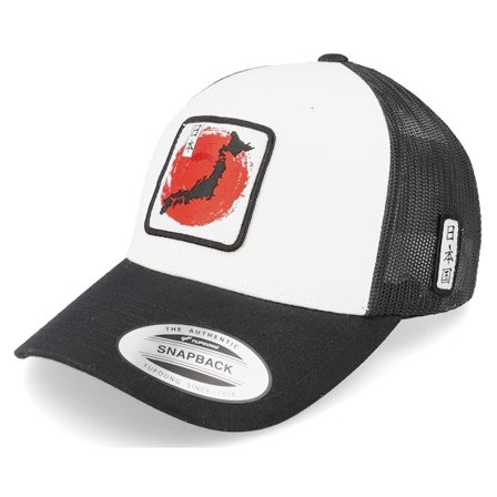Yapan - Sort trucker Kasket - Japan Nihon Retro Black/White/Black Trucker @ Hatstore