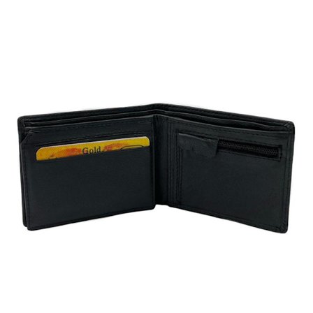 Herrplånbok enkel äkta läder Svart